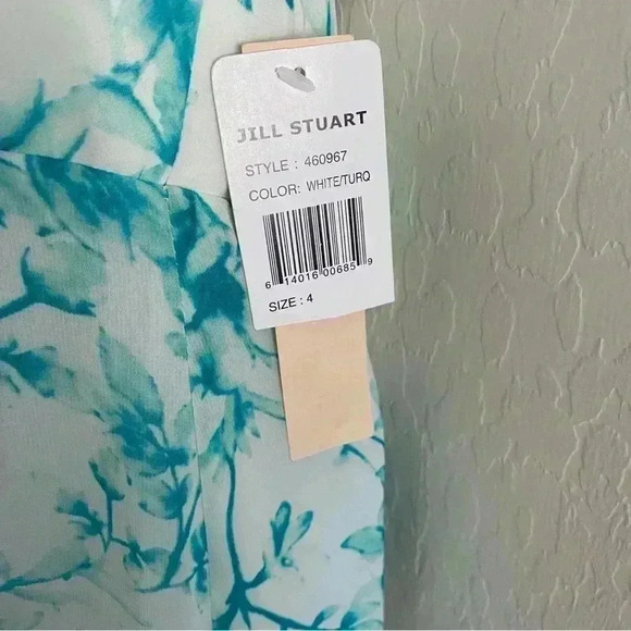 NWT Jill Stuart High Low Halter Maxi Dress Turquoise White Size 4 - Picture 10 of 16